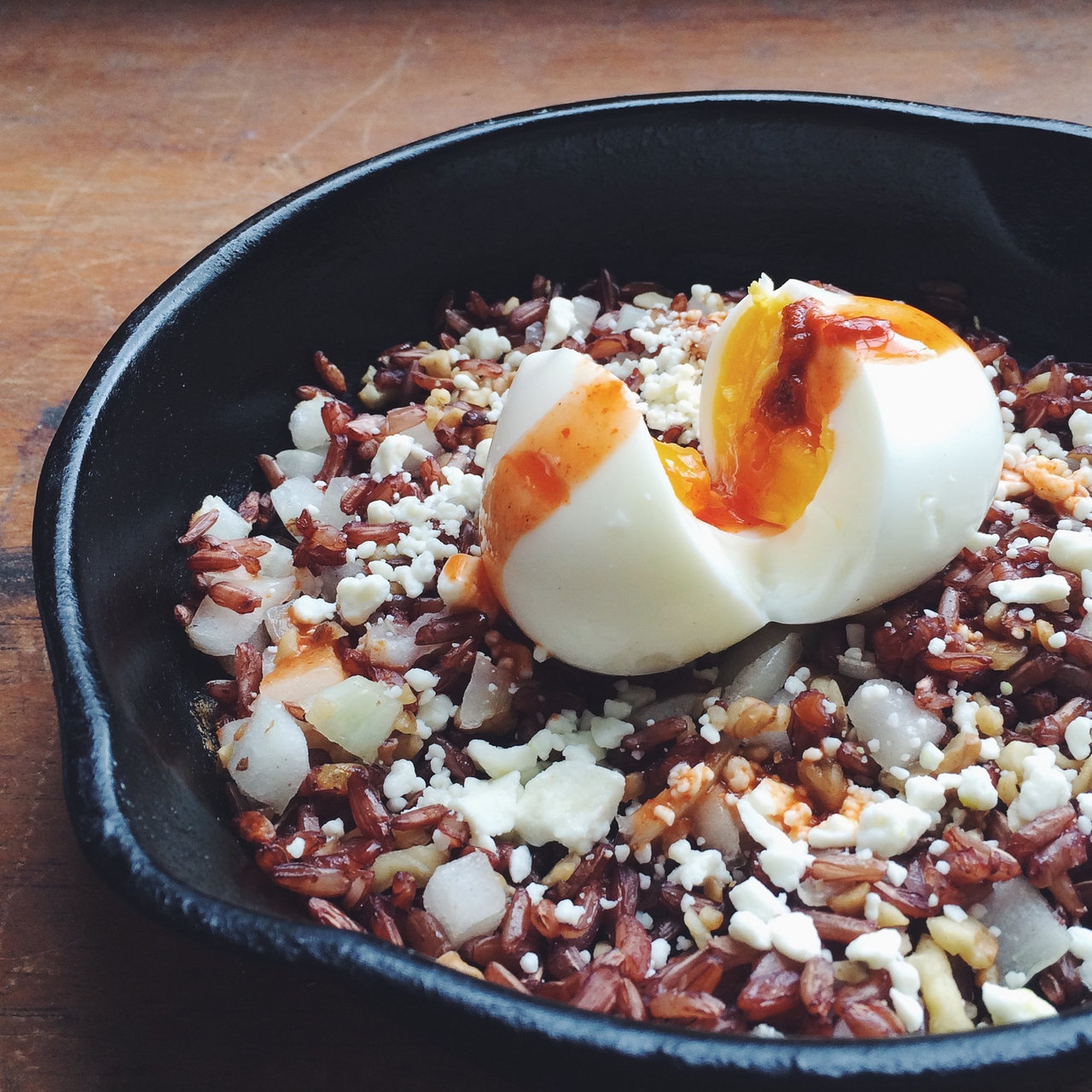 Basmati rice with eggs & cheese