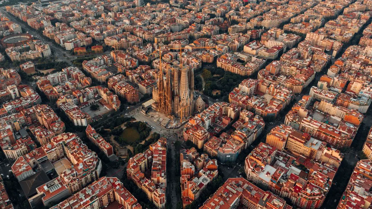 Die Superblocks von Barcelona aus der Vogelperspektive
