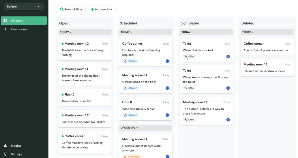 Manager view of all tasks