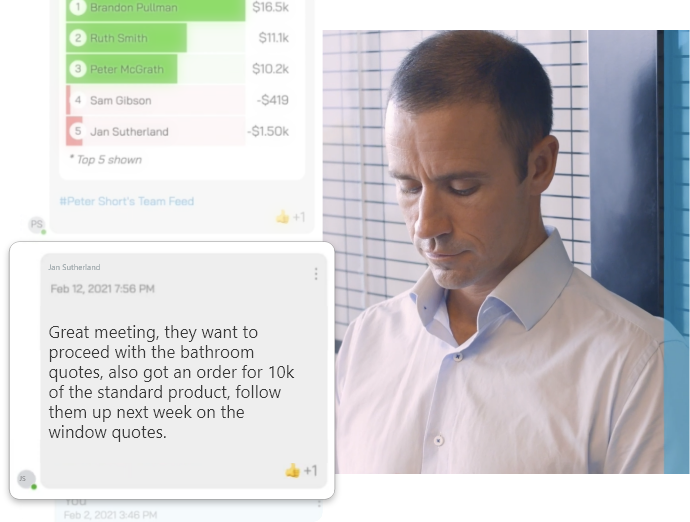 Man looking at Numerik app post comments on his phone