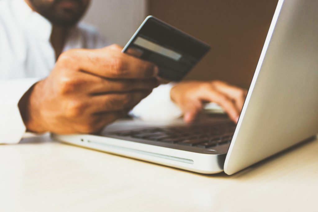customer making online purchase