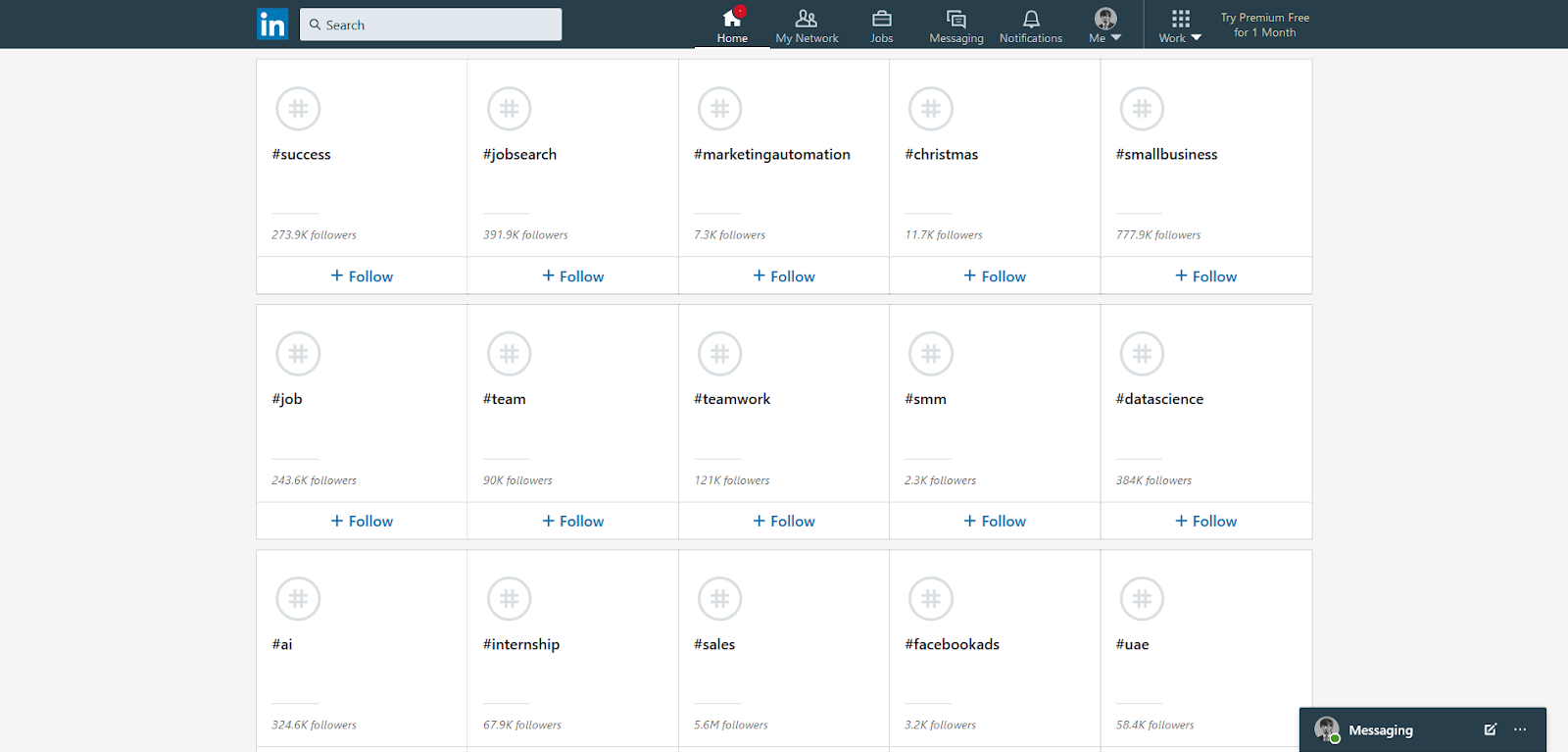 discover hashtags linkedin