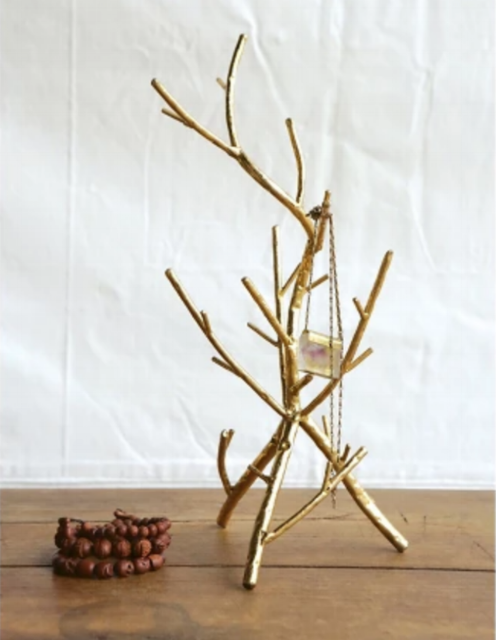 Gold jewelry tree