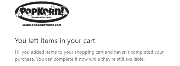 Example of complete your purchase emails