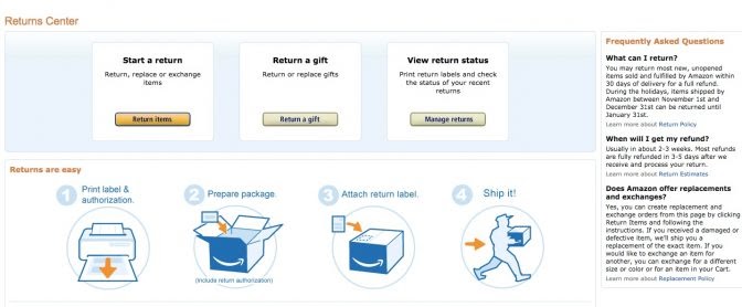 amazon returns policy