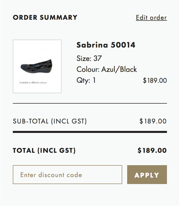 discount on checkout page