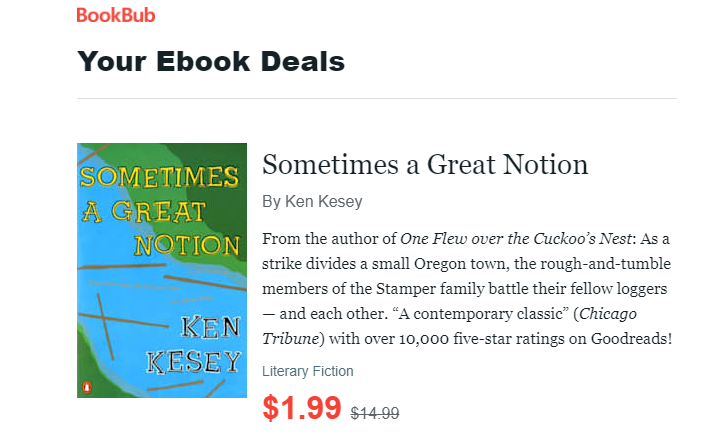 BookBub's your ebook deals