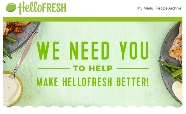 HelloFresh's feedback request