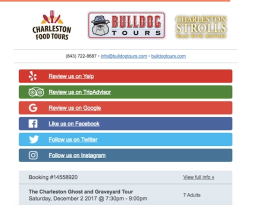 Customer review options on social media