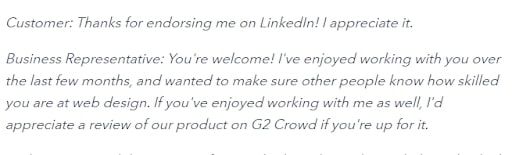 LinkedIn customer review