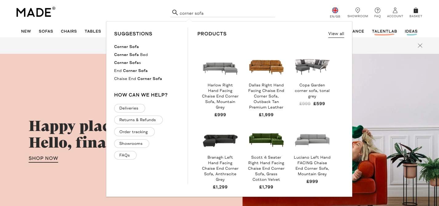 Example of smart search personalization