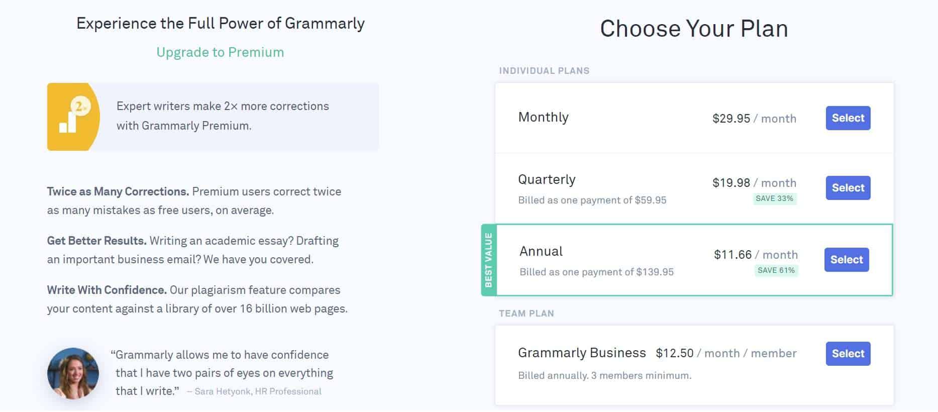 Grammerly pricing
