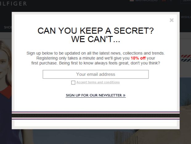 collect emails with creative pop ups