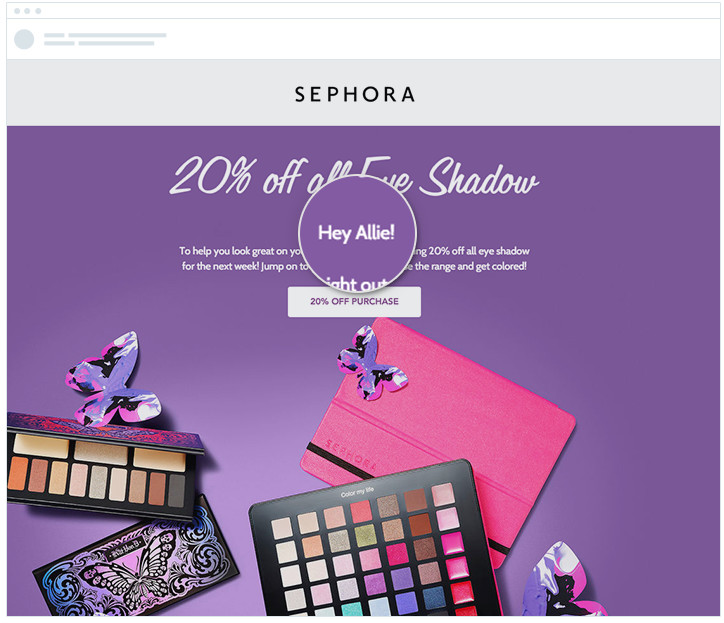 sephora personalization example in emails
