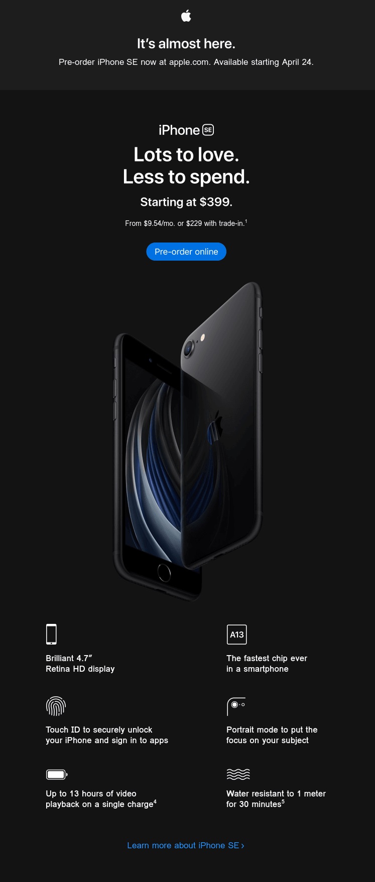 email example from Apple