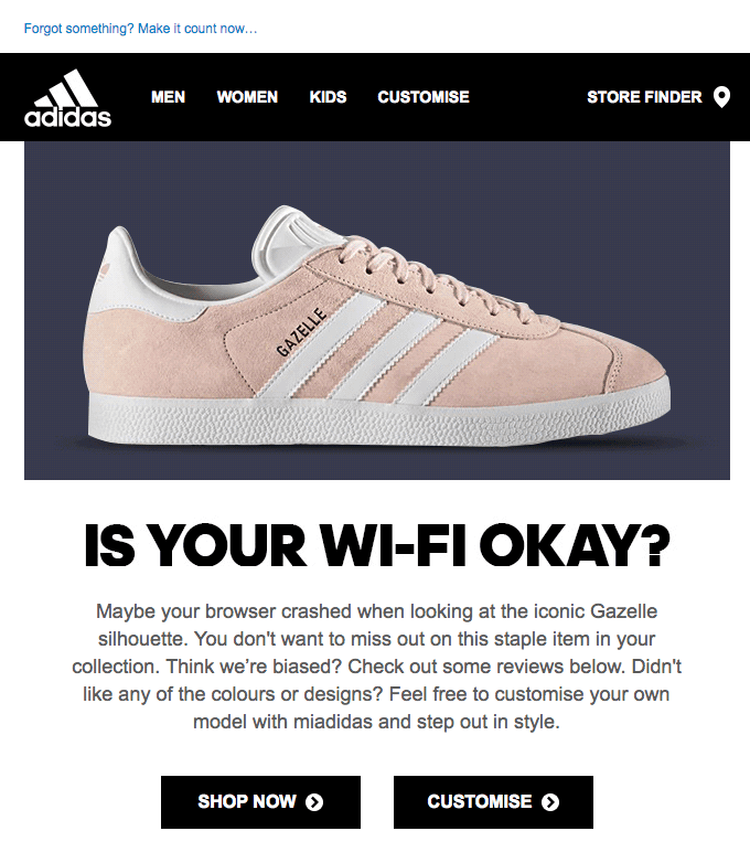 adding a human touch in email adidas