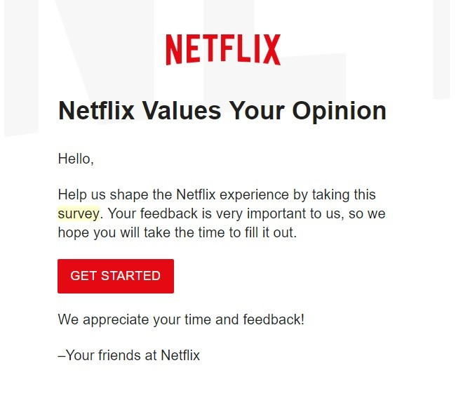 feedback emails netflix