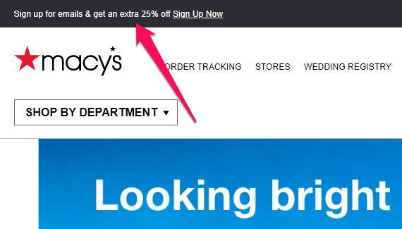 discount marketing example - macys