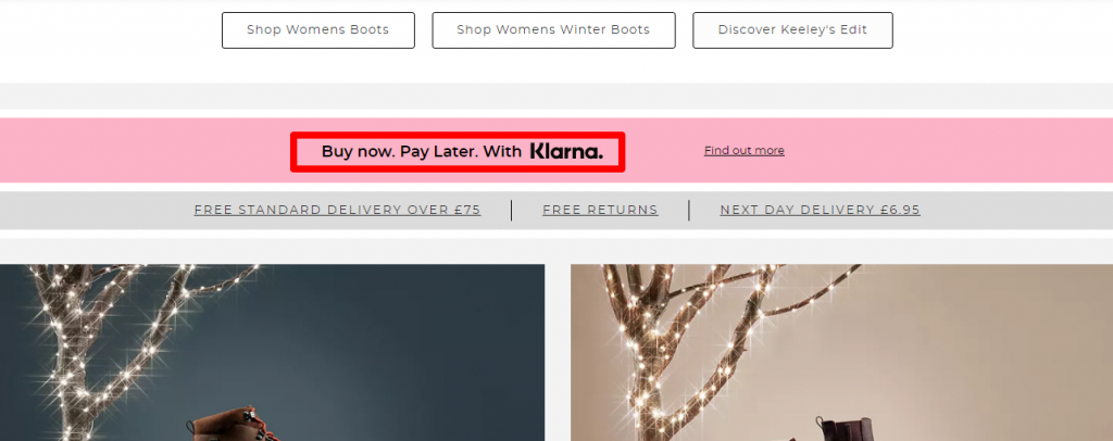 klarna example - buy now , pay later