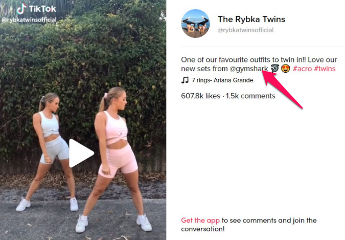 Gymshark - influencer marketing on tiktok