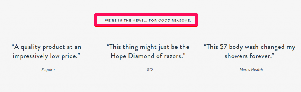 Review snapshot on coastal eyewear website