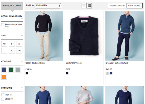 product sorting example