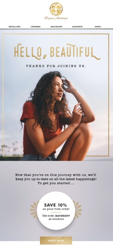 example of personalized headline in welcome emails