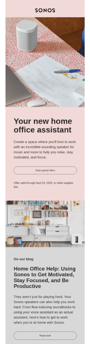 sonos's product email