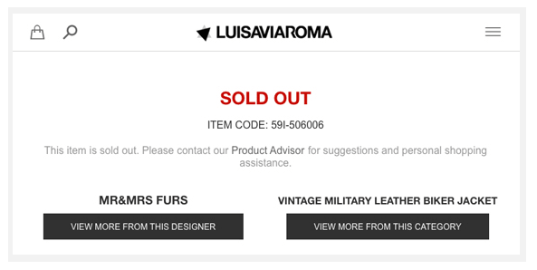 optimizing product pages with out of stock messages