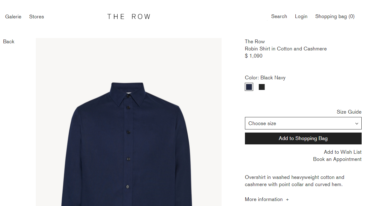 Example of premium pricing from The Row