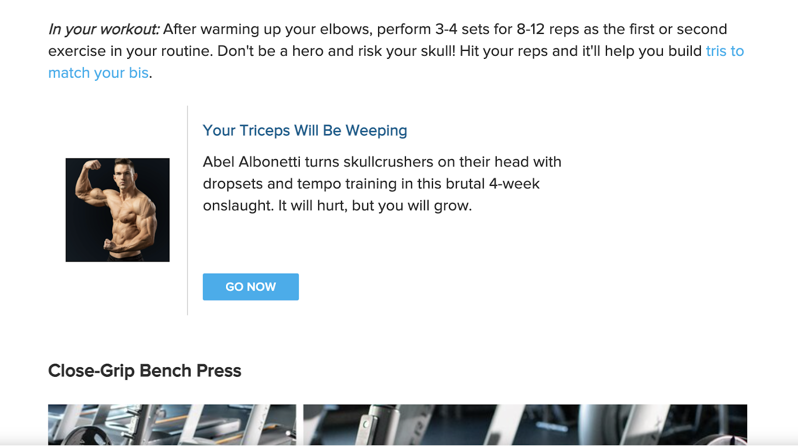 Bodybuilding.com example of gated content