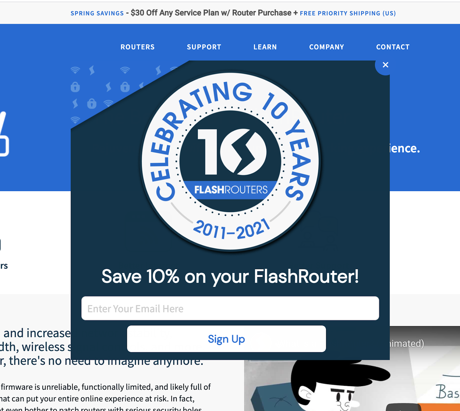 flashouters - gated content popup