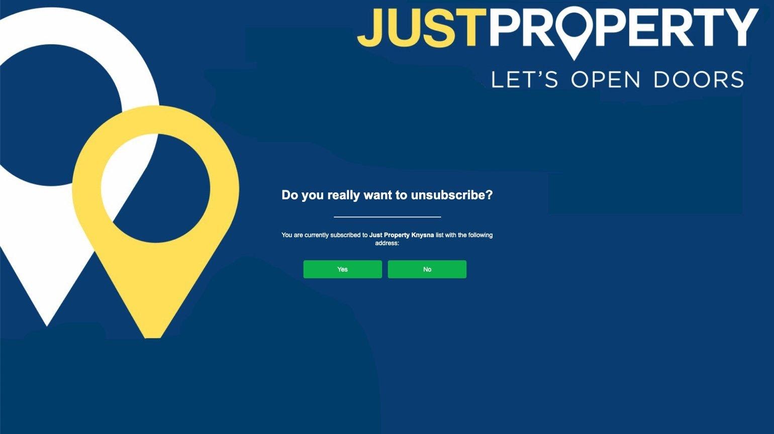 example of an unsubscribe page from just property