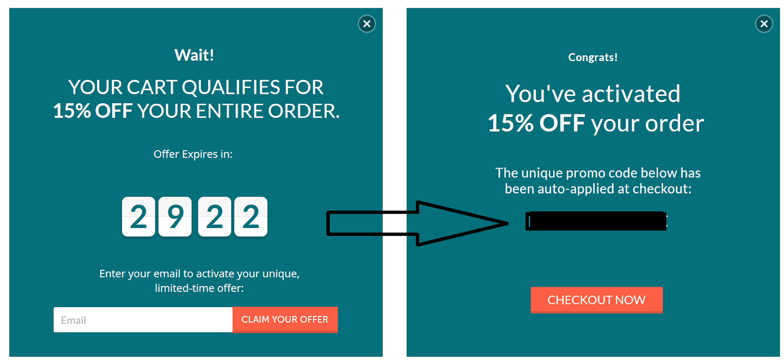 example of a timed Shopify exit intent popup from Leesa