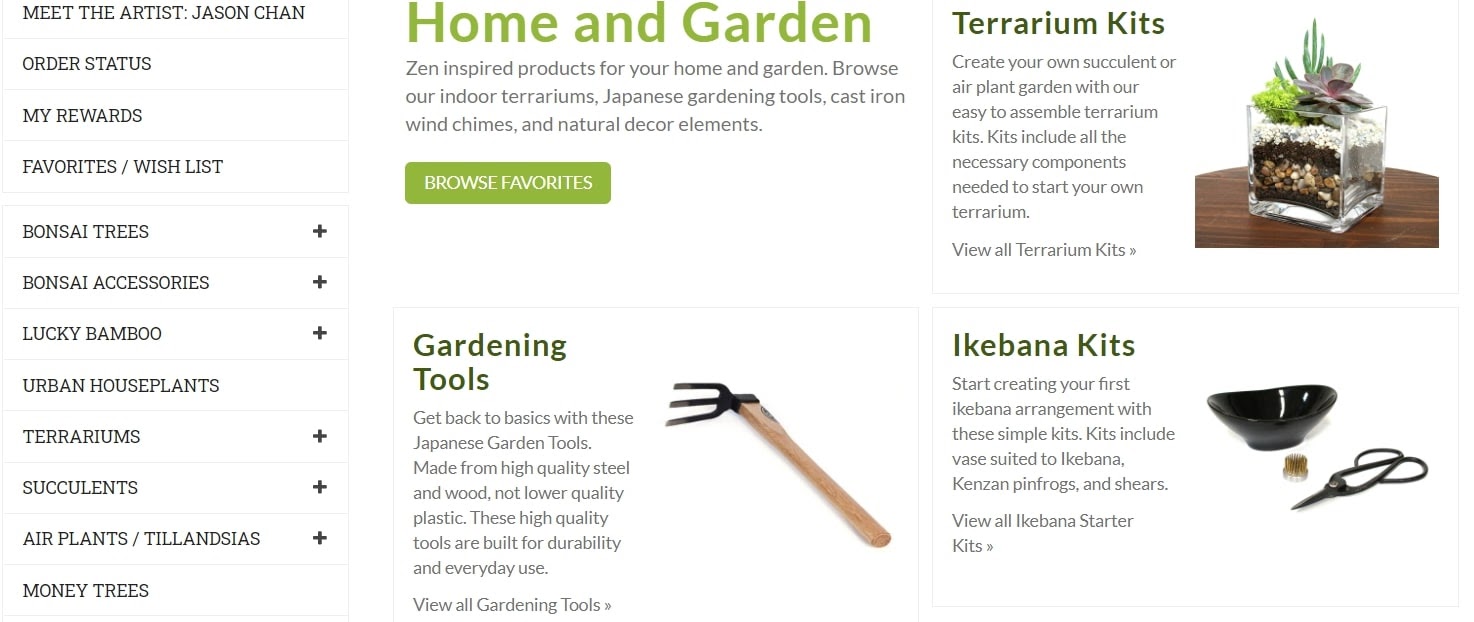Example of category page elements