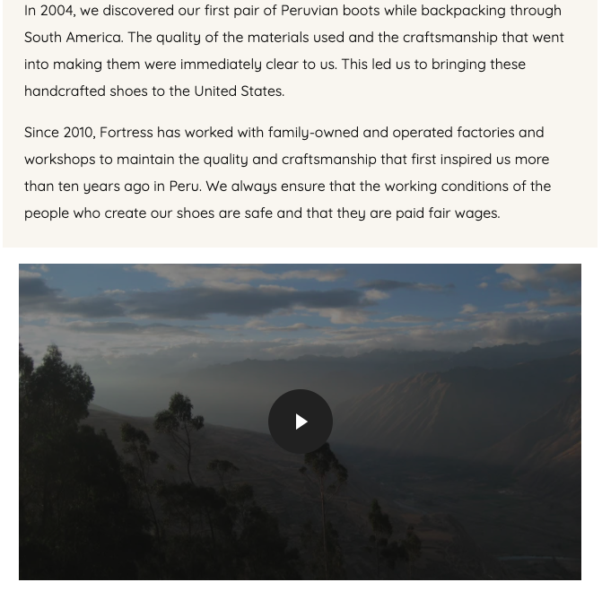 About Us page from Fortress Of Inca