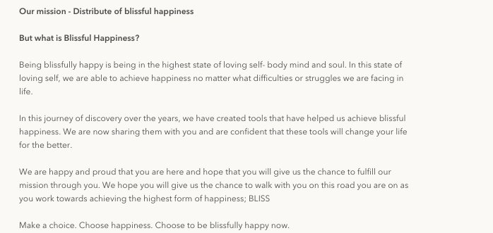 example of Beatific who talks about their mission on the About Us page