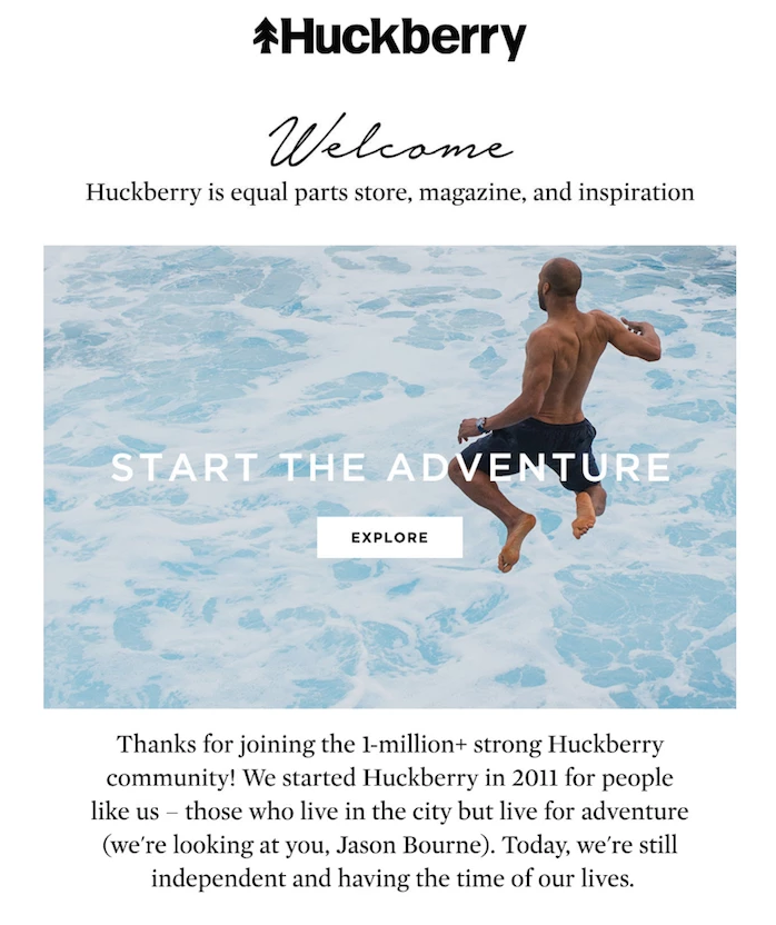 example from Huckberry of good cta