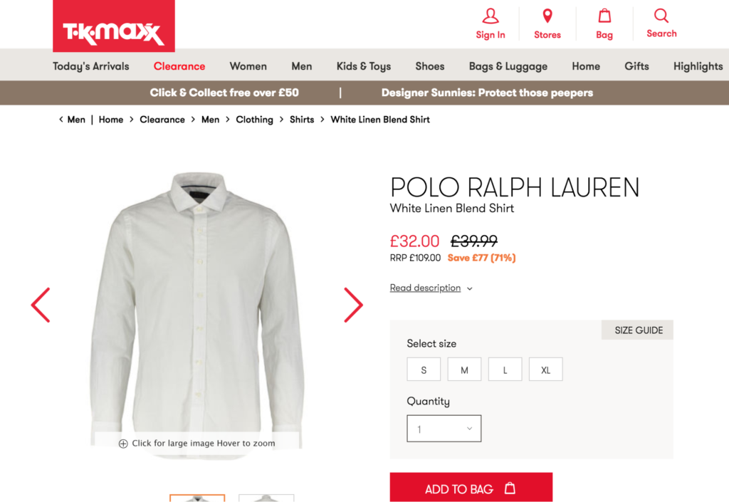 great example from TKMaxx of anchor pricing