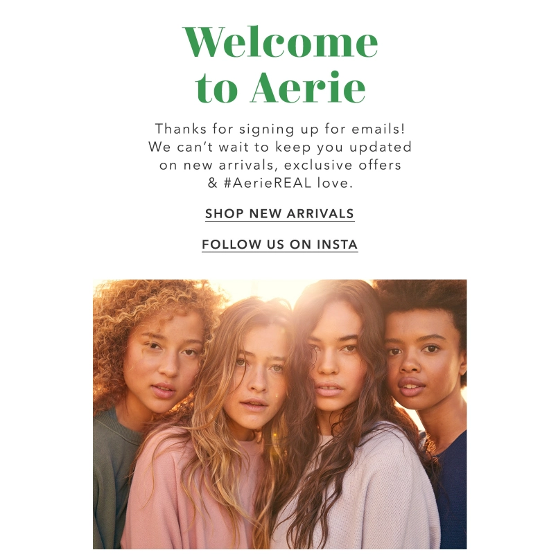 Aerie welcome email