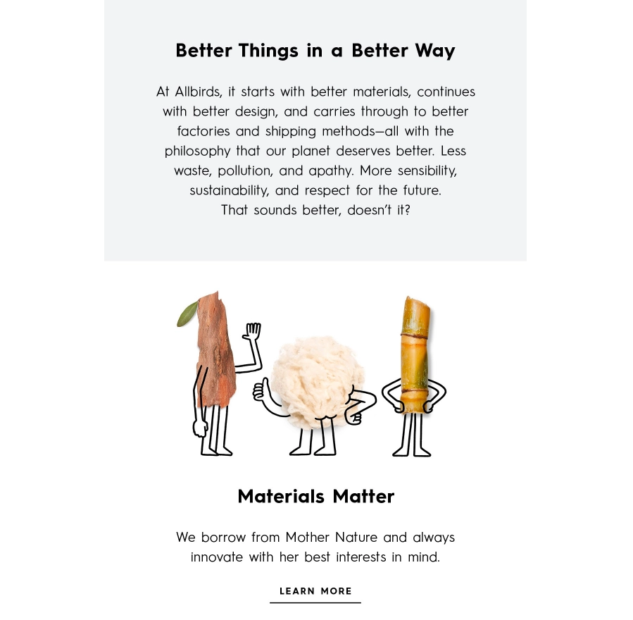 Allbirds welcome email