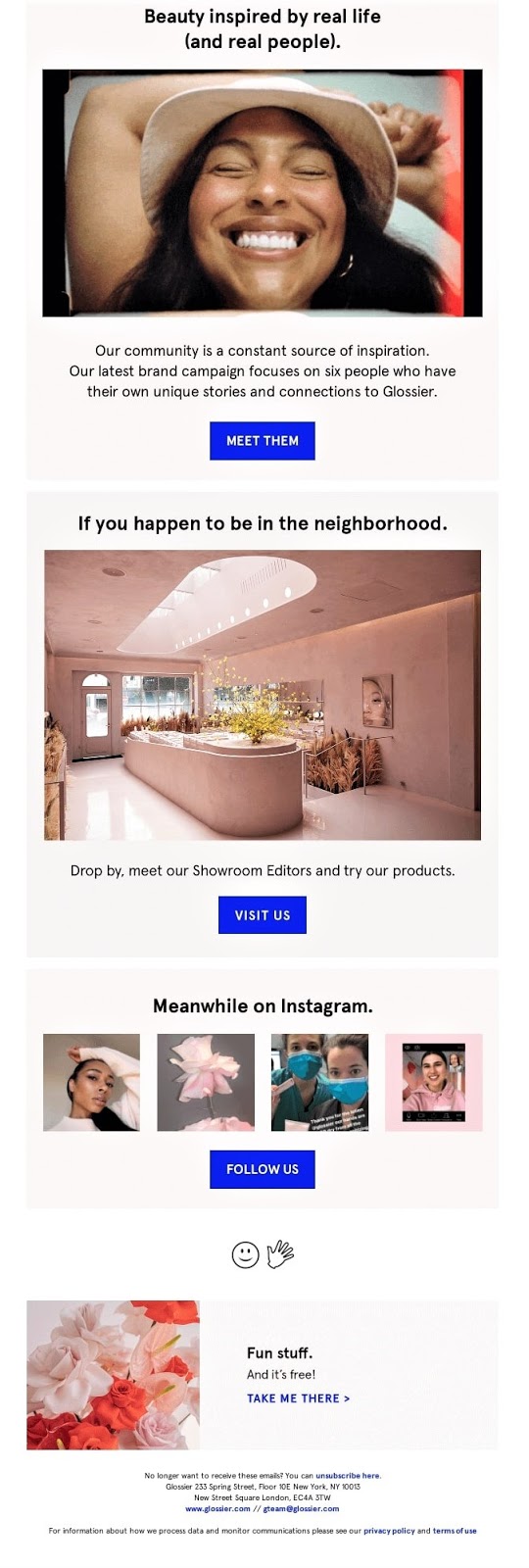 example of transactional email from glossier