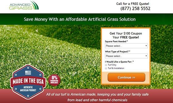 Example of multi-step form to improve conversions