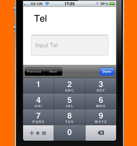 example of phone HTML input