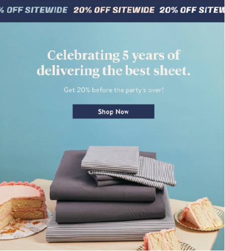 Example of limited sales emails from Brooklinen