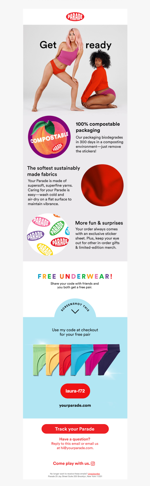 drip email campaign by Parade