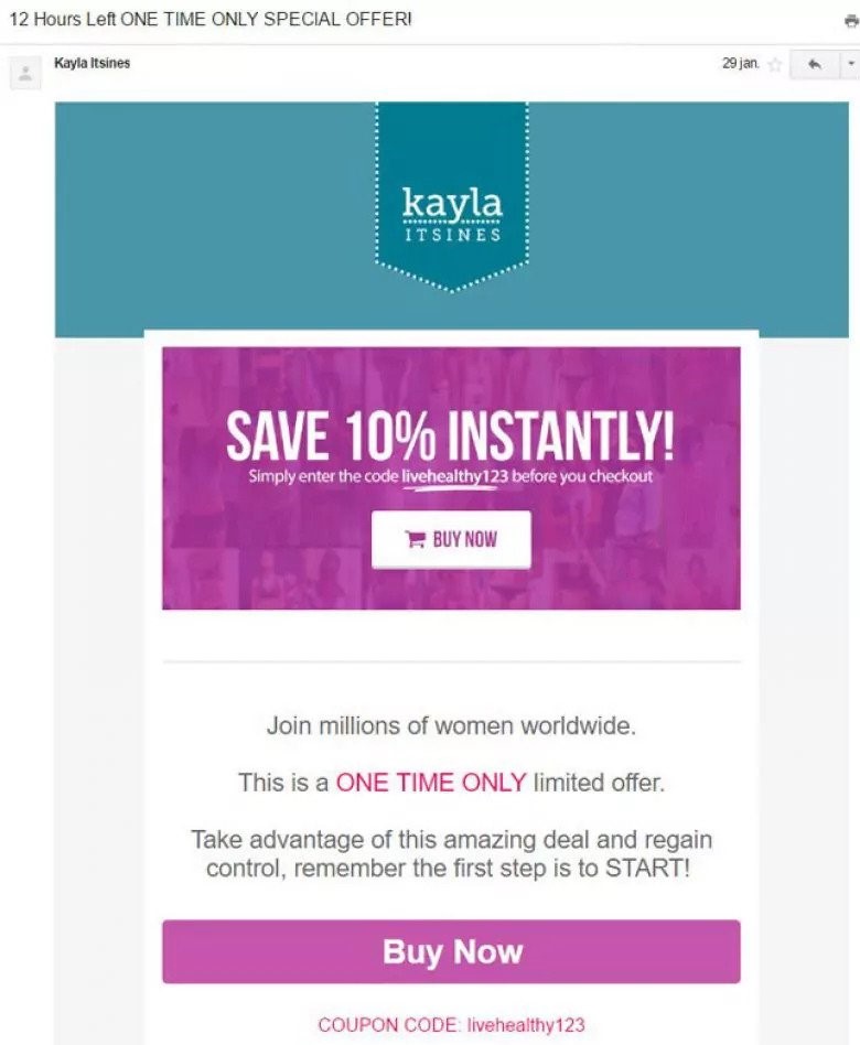 Kayla Itsiness drip email campaign 4
