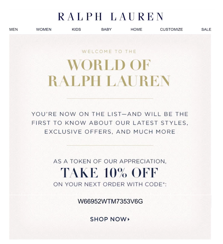 Example of account confirmation email by Patagonia