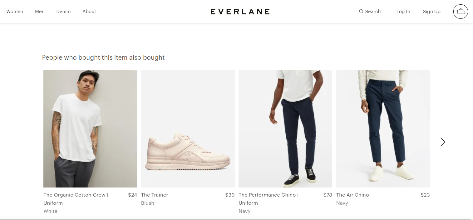 Everlane uses their product page to build trust