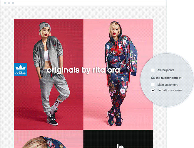 example of email personalization by Adidas